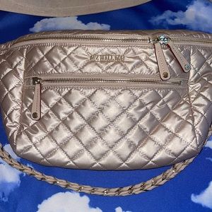 Rare MZ Wallace rose pink metallic crossbody. Purchased from Saks Fifth Avenue.